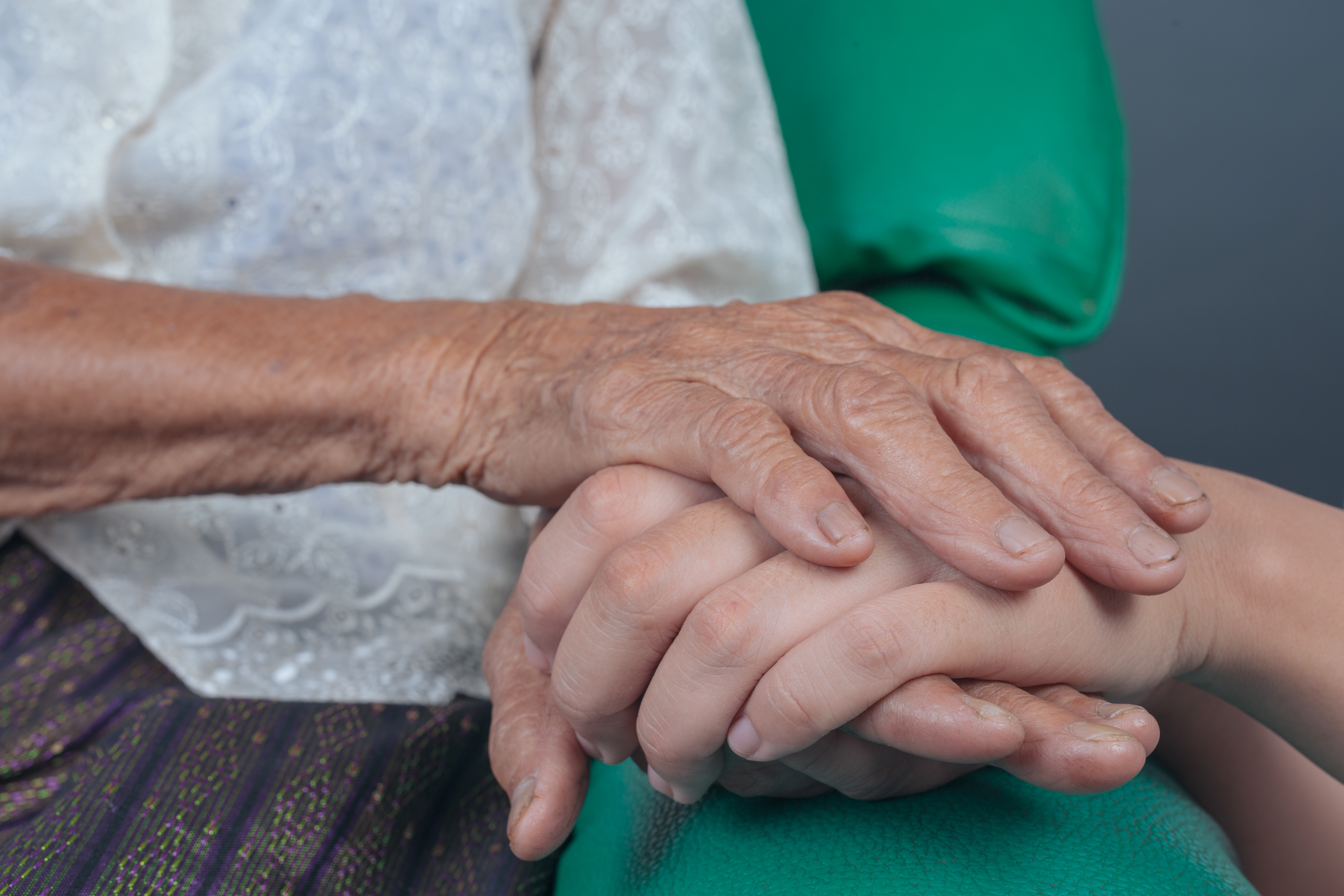 Caregiver with an elderly person in a Massachusetts home